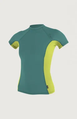O’Neill Skins Side Print Short Sleeve Rash Guard Womens | Light Green