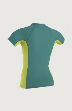 O’Neill Skins Side Print Short Sleeve Rash Guard Womens | Light Green