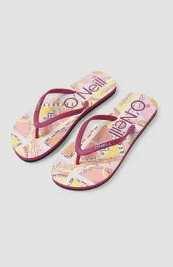 Sale O’Neill Slippers Profile Graphic | Yellow Scarf Print
