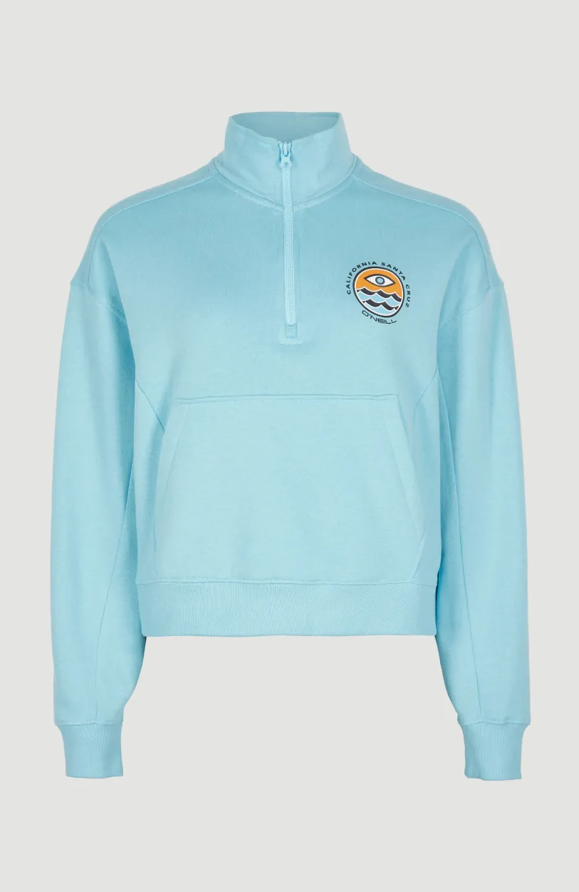 Clearance O’Neill Sweater Cove Met Halve Rits | Blue Topaz