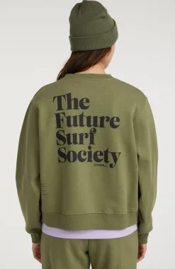 New O’Neill Sweater Future Surf Society Crew | Deep Lichen Green