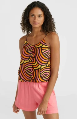 Best O’Neill Tiare Woven Tanktop | Orange Rainbow Stripe