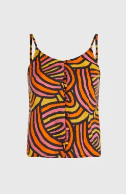 Best O’Neill Tiare Woven Tanktop | Orange Rainbow Stripe