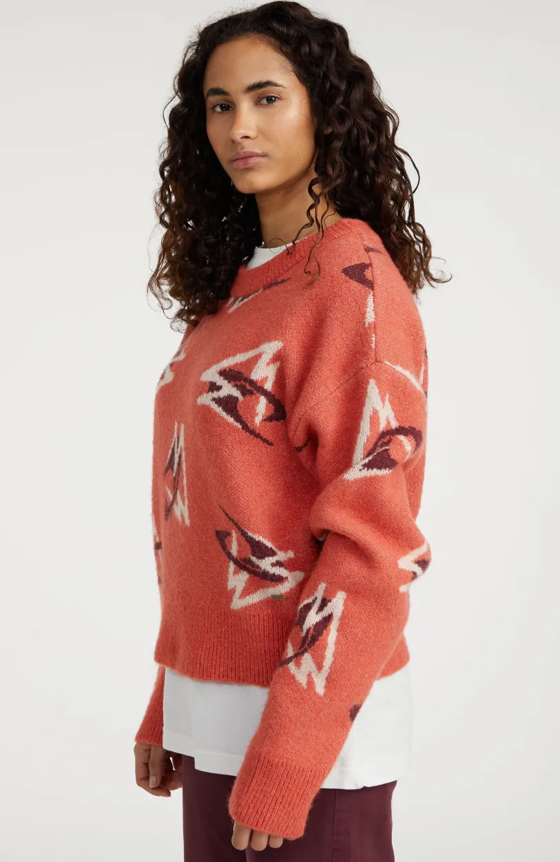 Outlet O’Neill Trui Anchorage Knit | Red Knit Mountains