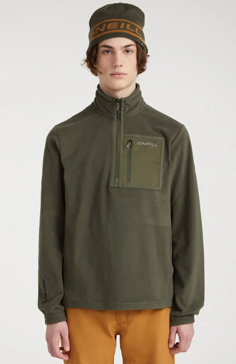 Hot O’Neill Trui Utility Light Fleece Met Halve Rits | Forest Night