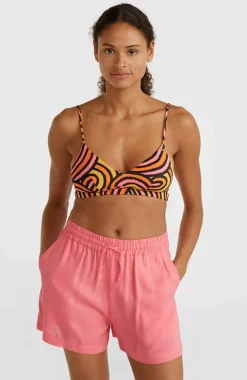 New O’Neill Wave Crop Bikinitop | Orange Rainbow Stripe