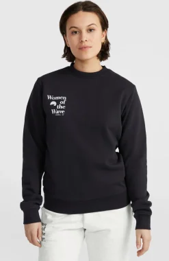 Outlet O’Neill Women Of The Wave Crew Sweater | Black Out