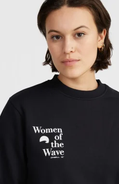 Outlet O’Neill Women Of The Wave Crew Sweater | Black Out