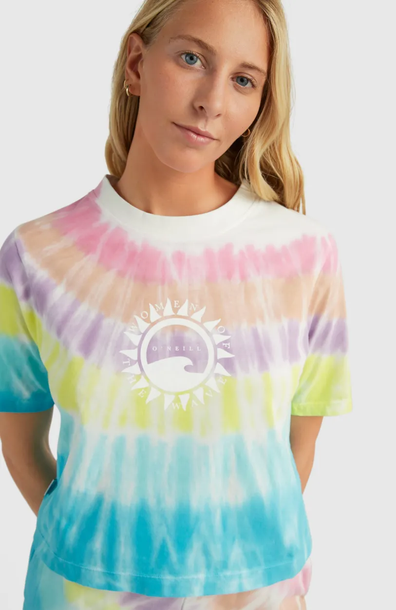Best O’Neill Women Of The Wave Cropped T-shirt | Blue Tie Dye