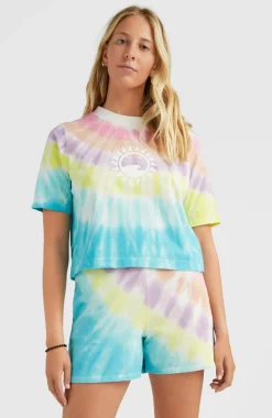 Best O’Neill Women Of The Wave Cropped T-shirt | Blue Tie Dye