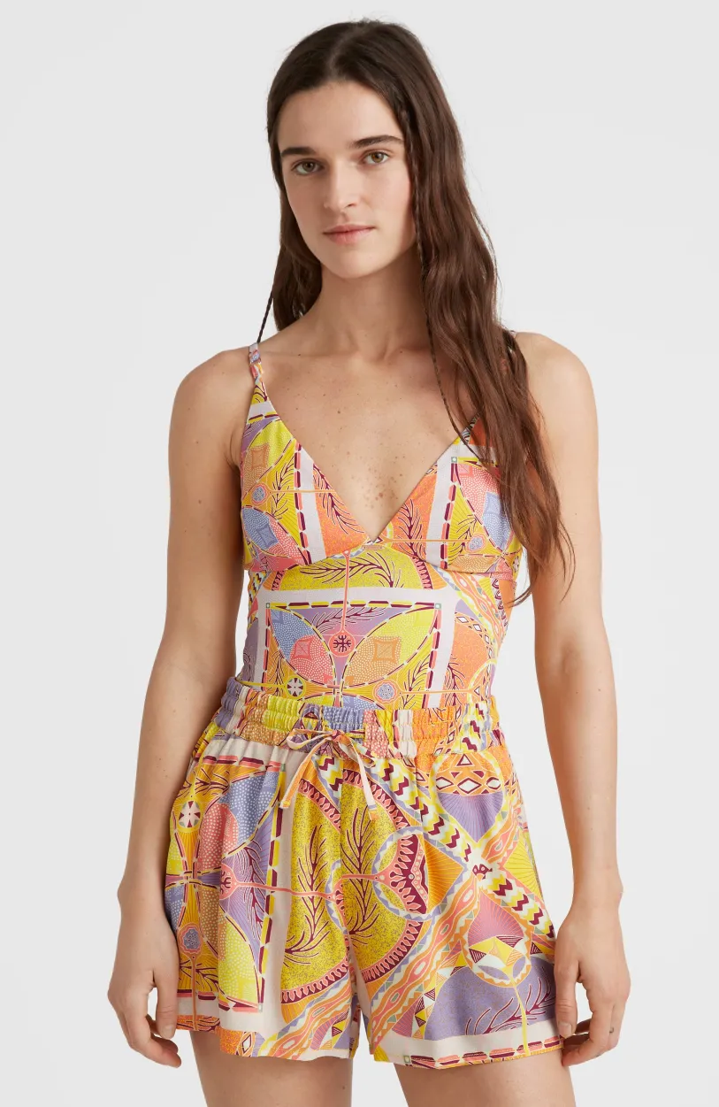 Discount O’Neill Zomershort Amiri Met Hoge Taille | Yellow Scarf Print