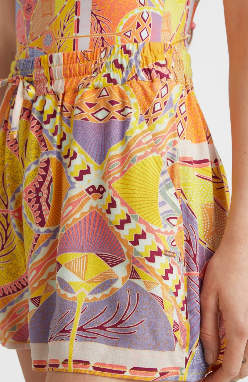 Discount O’Neill Zomershort Amiri Met Hoge Taille | Yellow Scarf Print