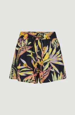 New O’Neill Zomershort Amiri Met Hoge Taille | Black Tropical Flower