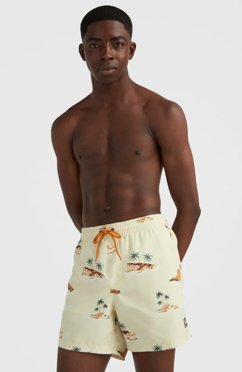 New O’Neill Zwemshort Cali Print 15'' | Beige Lost Island