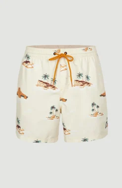 New O’Neill Zwemshort Cali Print 15'' | Beige Lost Island