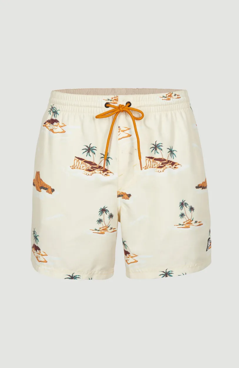 New O’Neill Zwemshort Cali Print 15'' | Beige Lost Island